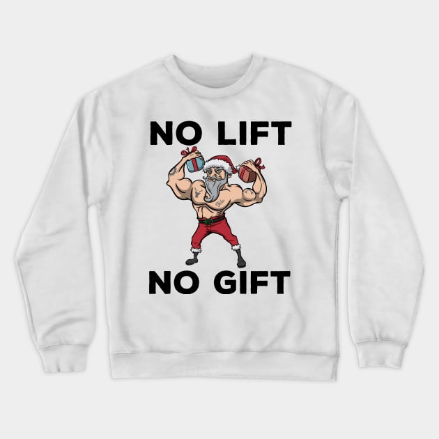 Workout Lifting Lifter Santa Claus Gym Christmas Fitness Crewneck Sweatshirt by TellingTales